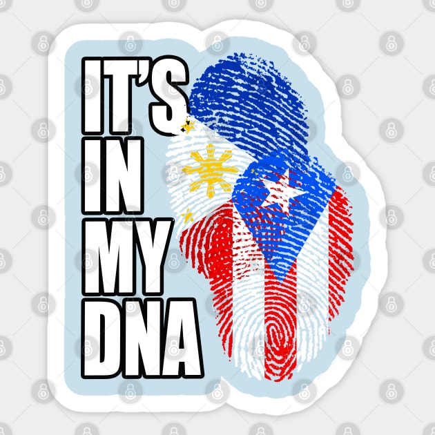 Filipino And Puerto Rican DNA Mix Flag Heritage Gift Sticker by Just Rep It!!